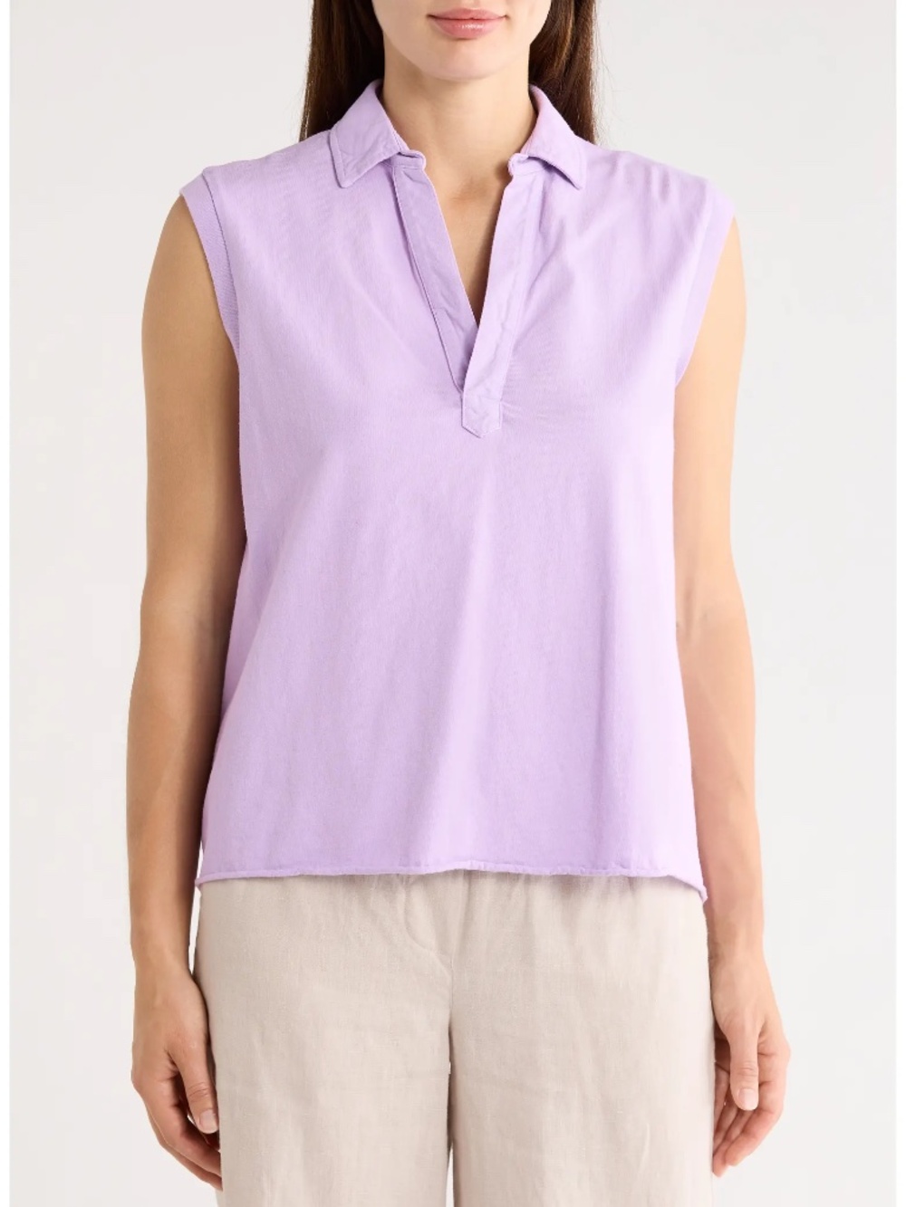 NWOT Frank & Eileen Olivia Violet Popover Henley Tank Top Size XL Summer!